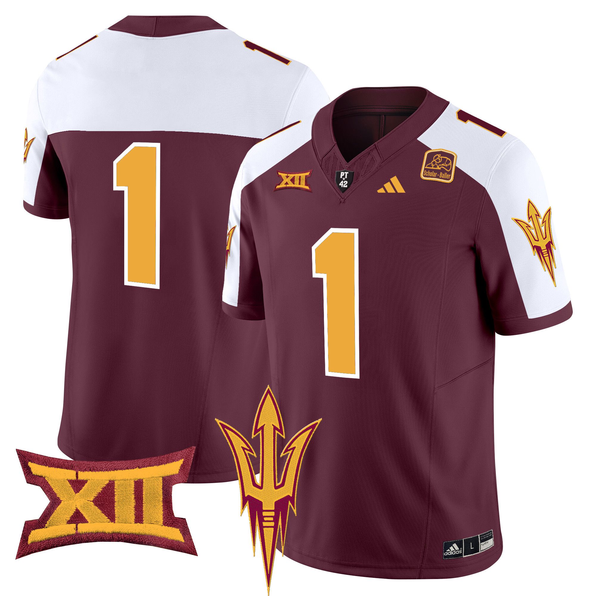 Men Arizona State Sun Devils #1 No Name Red 2024 Vapor Limited NCAA Jersey